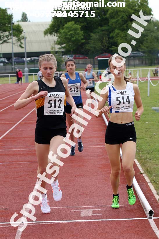 Womens under-17s 1500 metres, North Eastern Track and Fields Champs., Middlesbrough. Photo: David T. Hewitson/Sports for All Pics